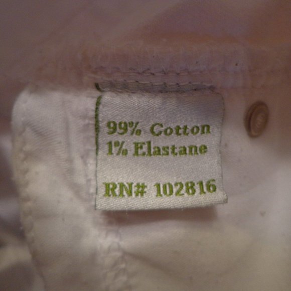 Garnet Hill Slim Stretch Jean 4P White Zip/Button Closure Straight Leg - Picture 9 of 11